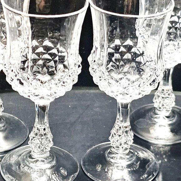 4 Cristal d'Arques Ancenis Cordial Glasses 4.75" sculpted stem luxury 1980s - Picture 2 of 6